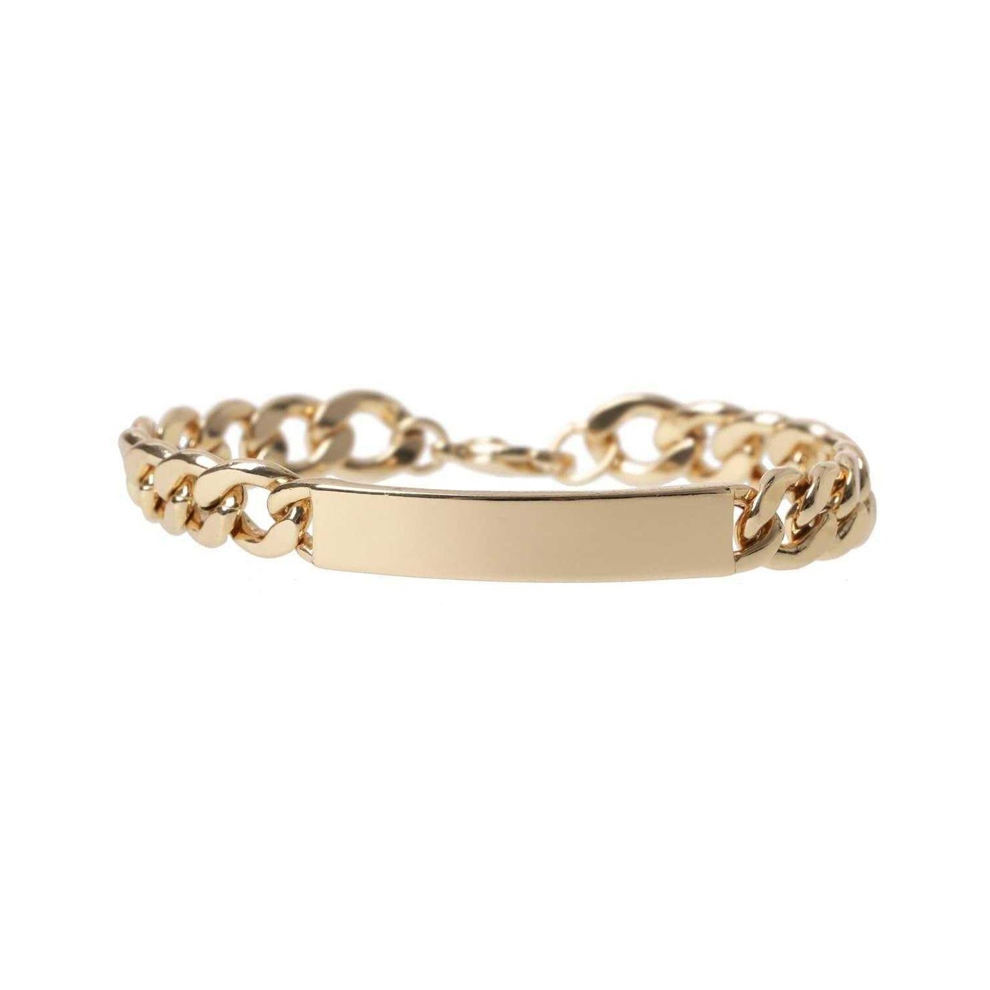 Gold - Back - Fabric Unisex Adult Curb Chain Bracelet