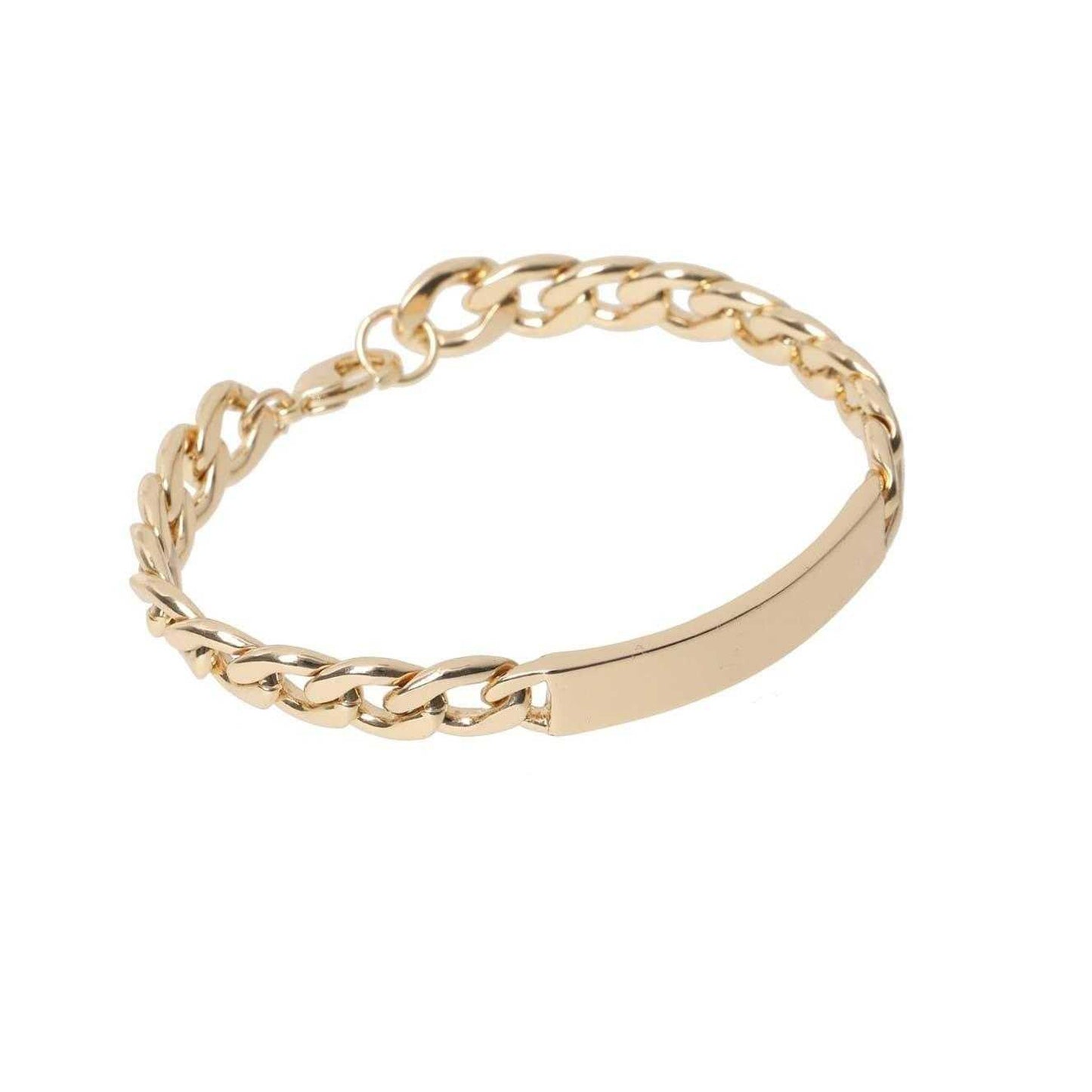Gold - Front - Fabric Unisex Adult Curb Chain Bracelet