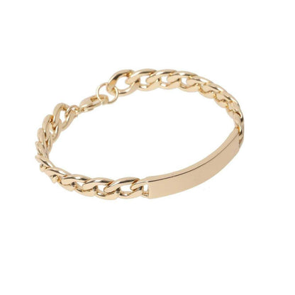 Gold - Front - Fabric Unisex Adult Curb Chain Bracelet