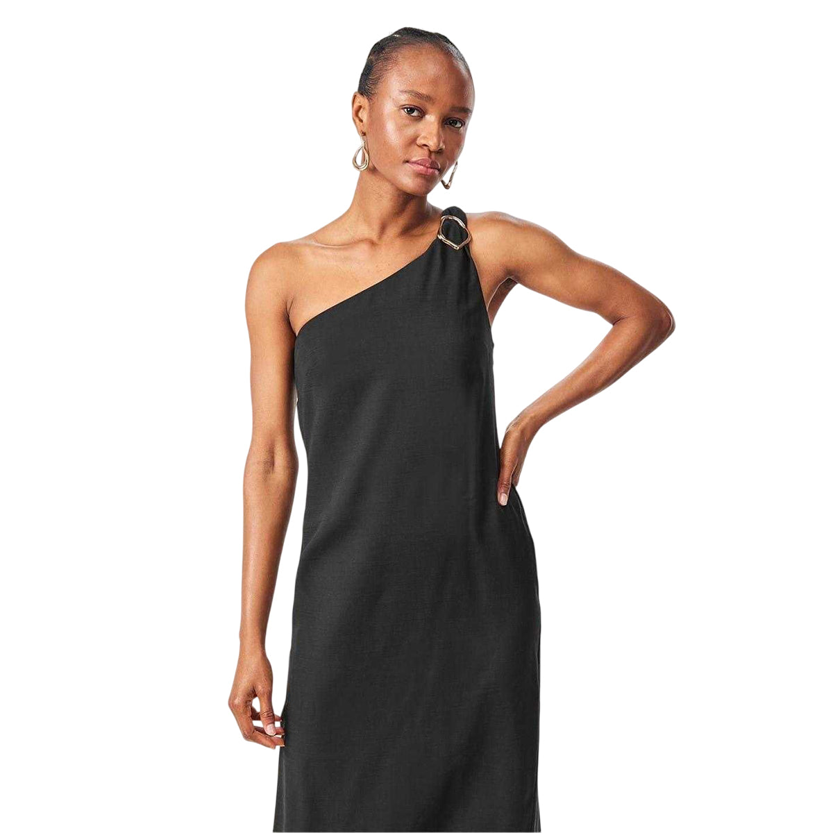 Black - Side - Edited Womens-Ladies Joelle Midi Dress