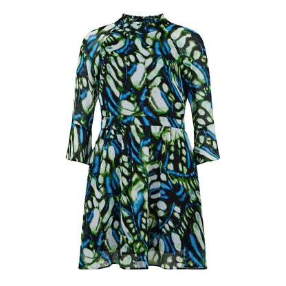 Butterfly Green - Front - Biba Womens-Ladies High-Neck Skater Dress