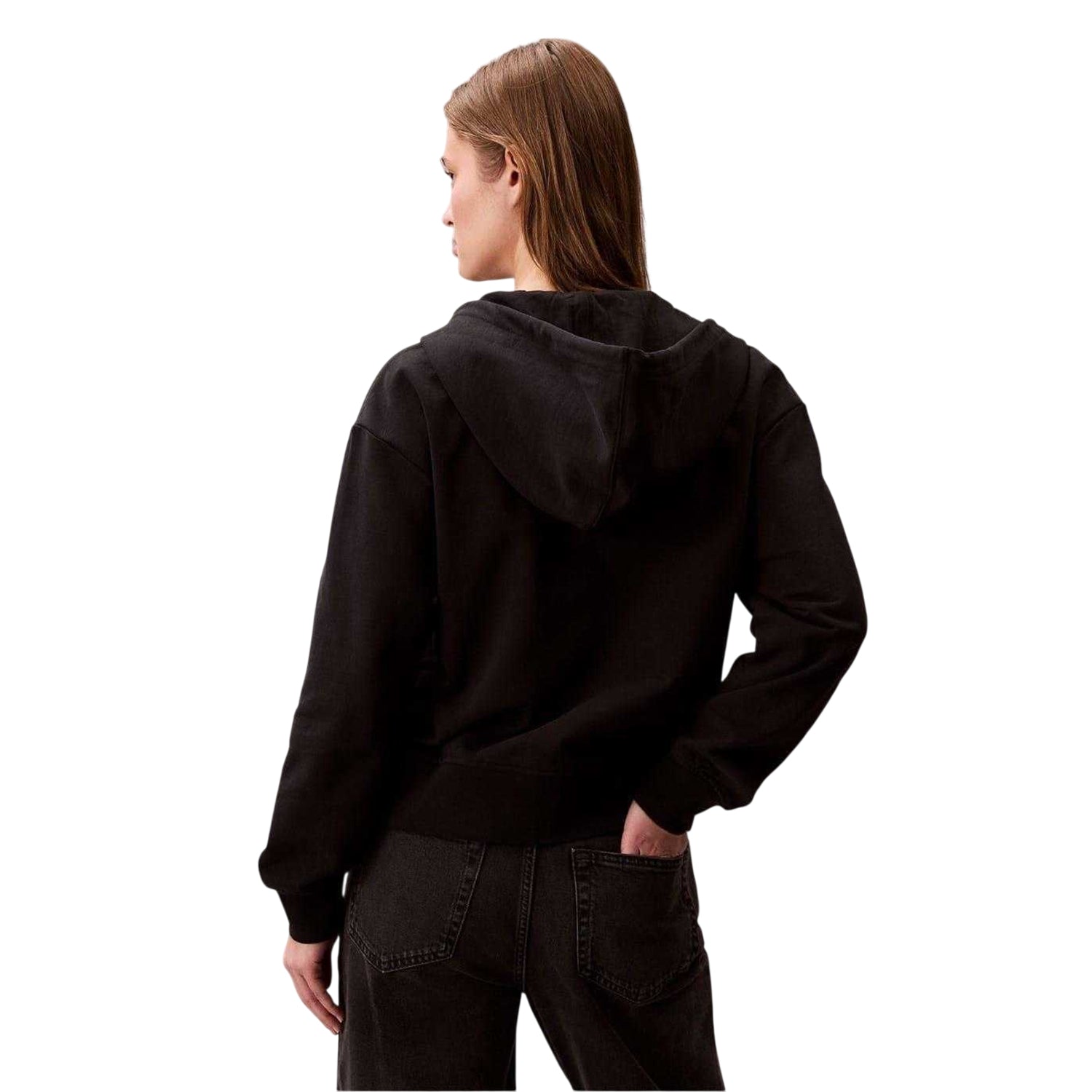 Black - Back - Calvin Klein Womens-Ladies Full Zip Hoodie