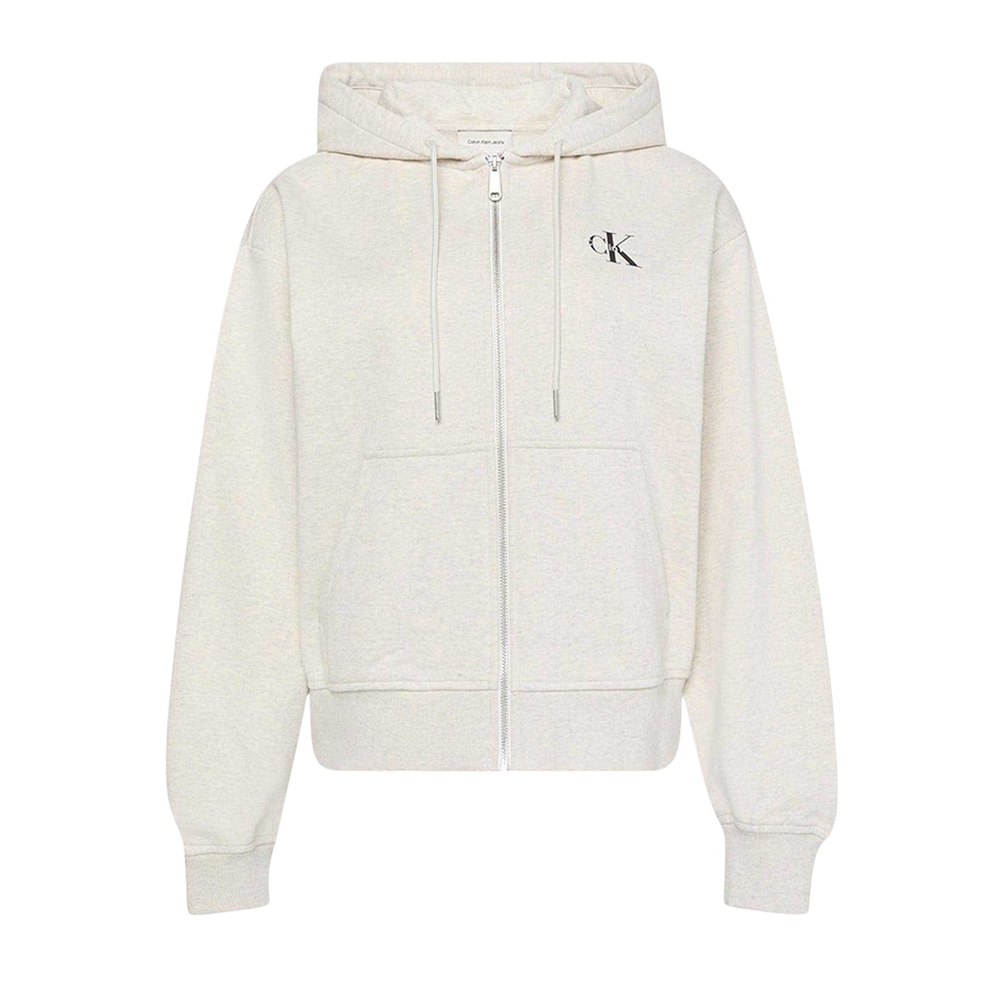 Vanilla Heather - Front - Calvin Klein Womens-Ladies Full Zip Hoodie