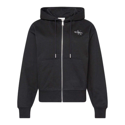 Black - Front - Calvin Klein Womens-Ladies Full Zip Hoodie