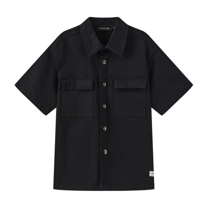Black - Front - Firetrap Childrens-Kids Pocket Short-Sleeved Shirt