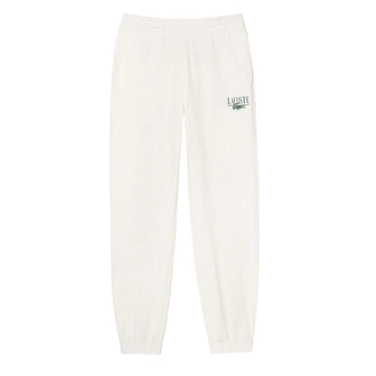 Cream - Front - Lacoste Womens-Ladies Straight Leg Jogging Bottoms