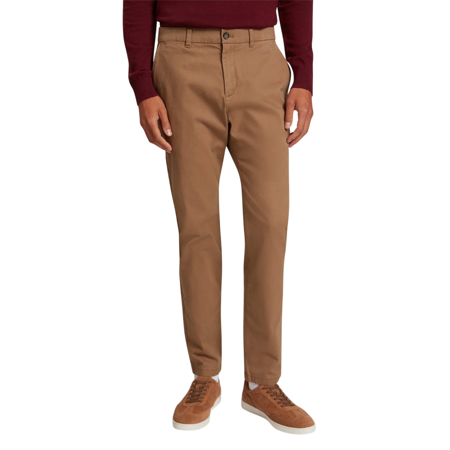 Tan - Side - Ted Baker Mens Plain Slim Chinos