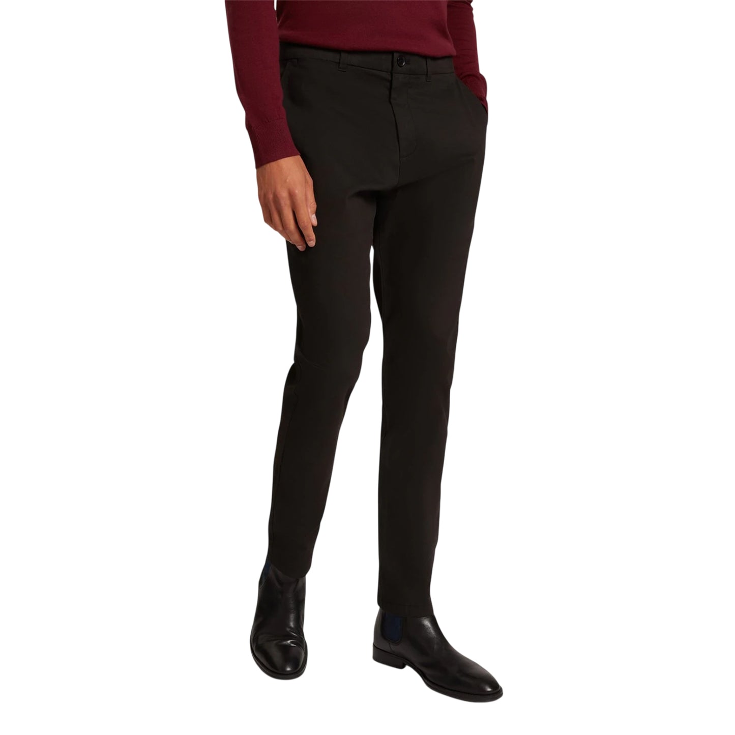 Black - Side - Ted Baker Mens Plain Slim Chinos