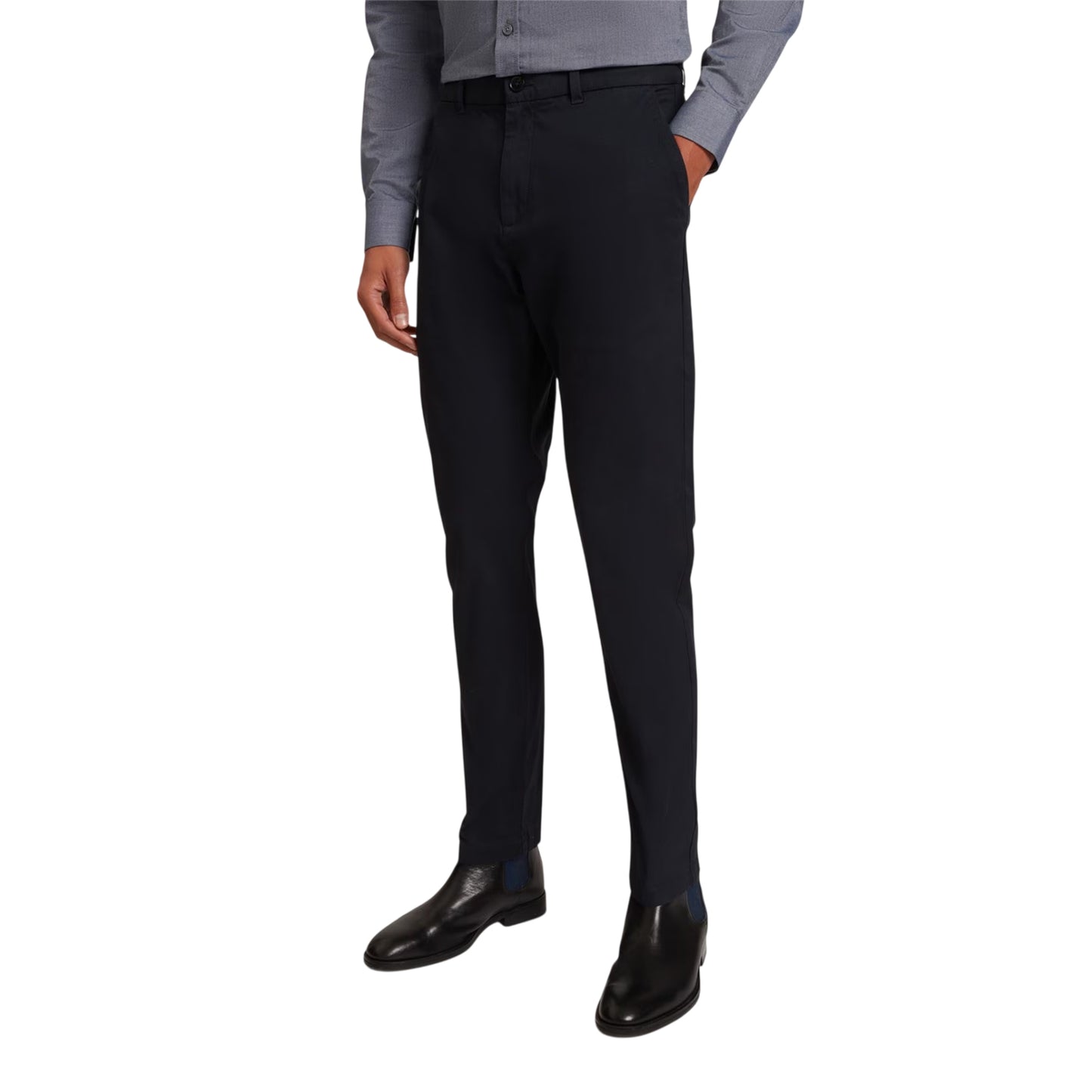 Dark Navy - Side - Ted Baker Mens Plain Slim Chinos