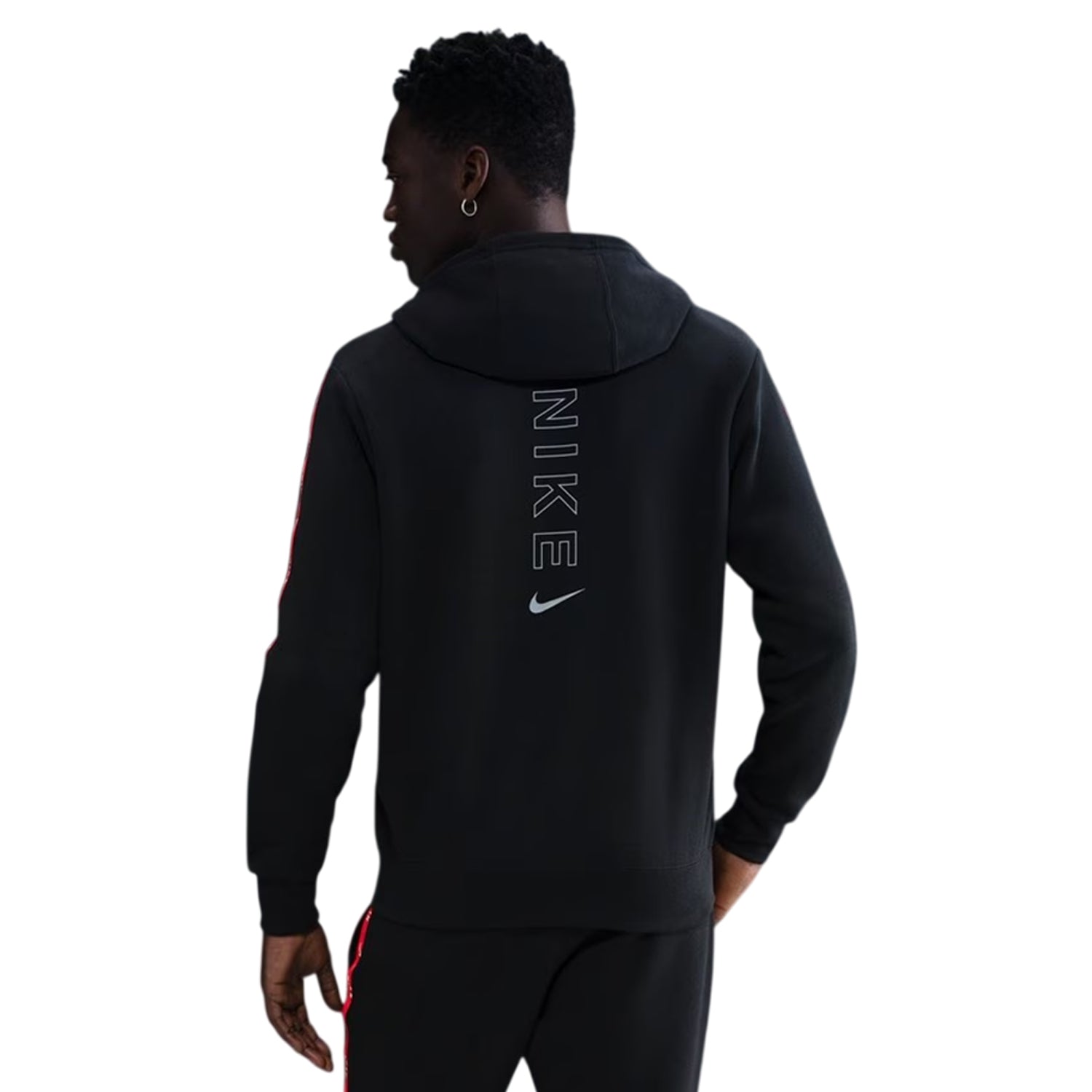 Black-Red - Back - Nike Mens Move Full Zip Hoodie