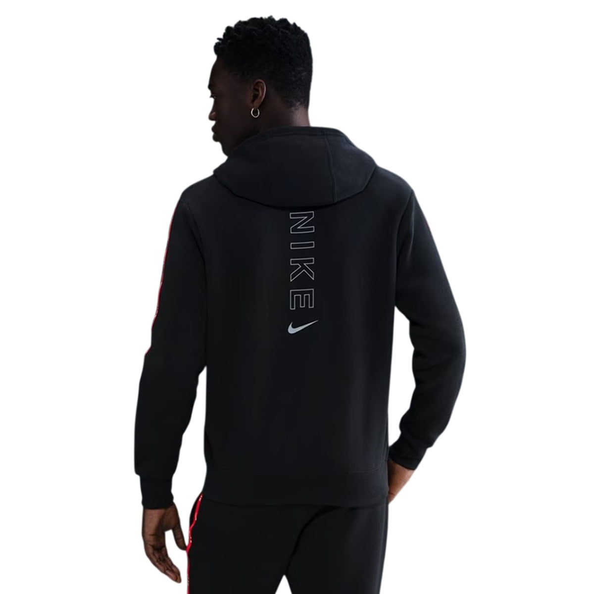Black-Red - Back - Nike Mens Move Full Zip Hoodie