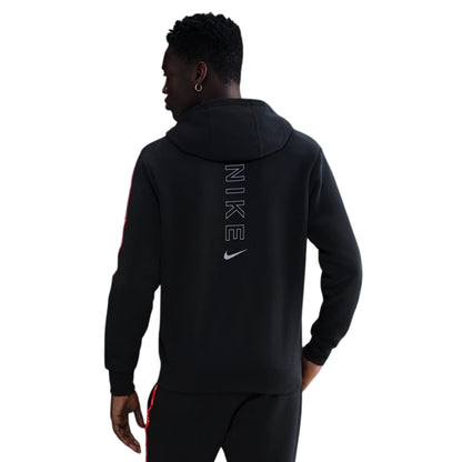 Black-Red - Back - Nike Mens Move Full Zip Hoodie