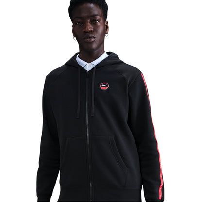 Black-Red - Side - Nike Mens Move Full Zip Hoodie