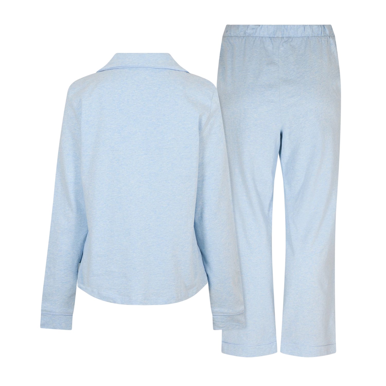 Blue - Back - Chelsea Peers Womens-Ladies Cotton Long Pyjama Set