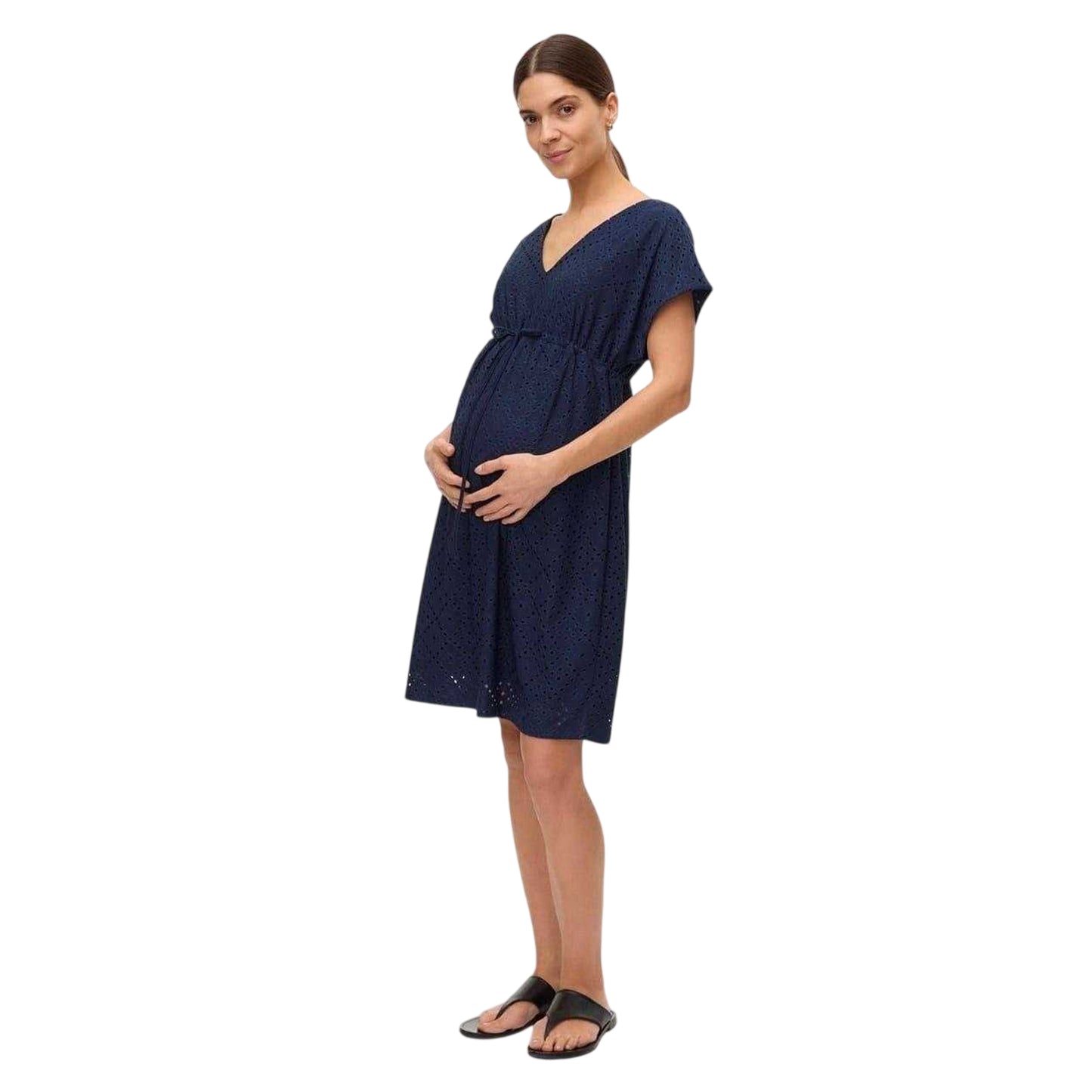 Navy Blazer - Side - Mamalicious Womens-Ladies Vmmtassa V Neck Maternity Dress