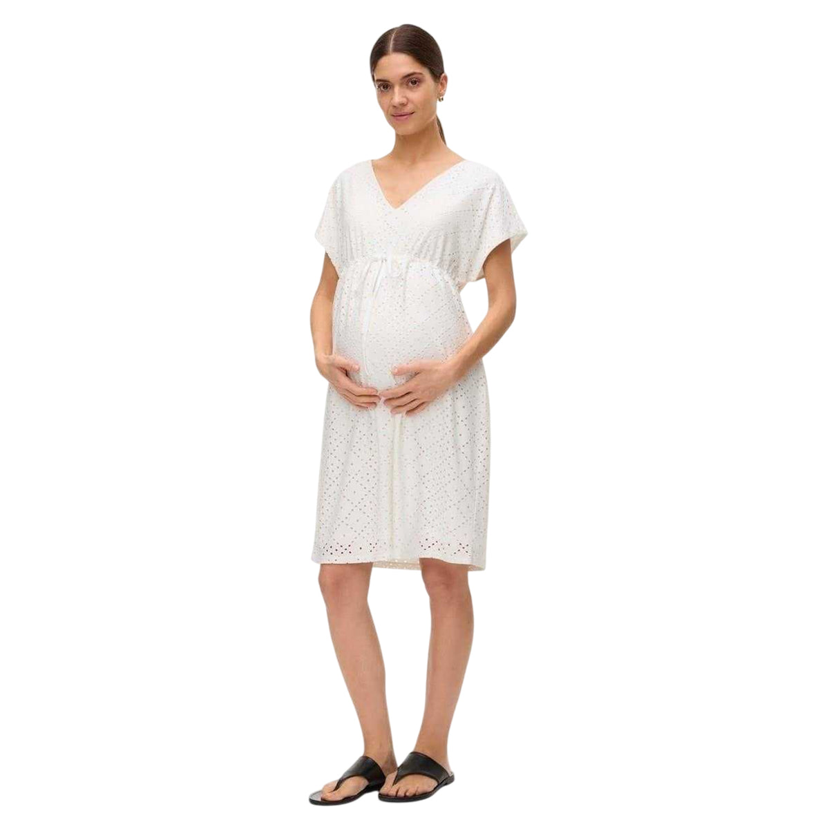 Snow White - Side - Mamalicious Womens-Ladies Vmmtassa V Neck Maternity Dress