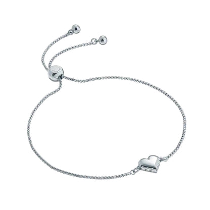 Silver-Crystal - Back - Ted Baker Womens-Ladies Sarsah Heart Everyday Charm Bracelet