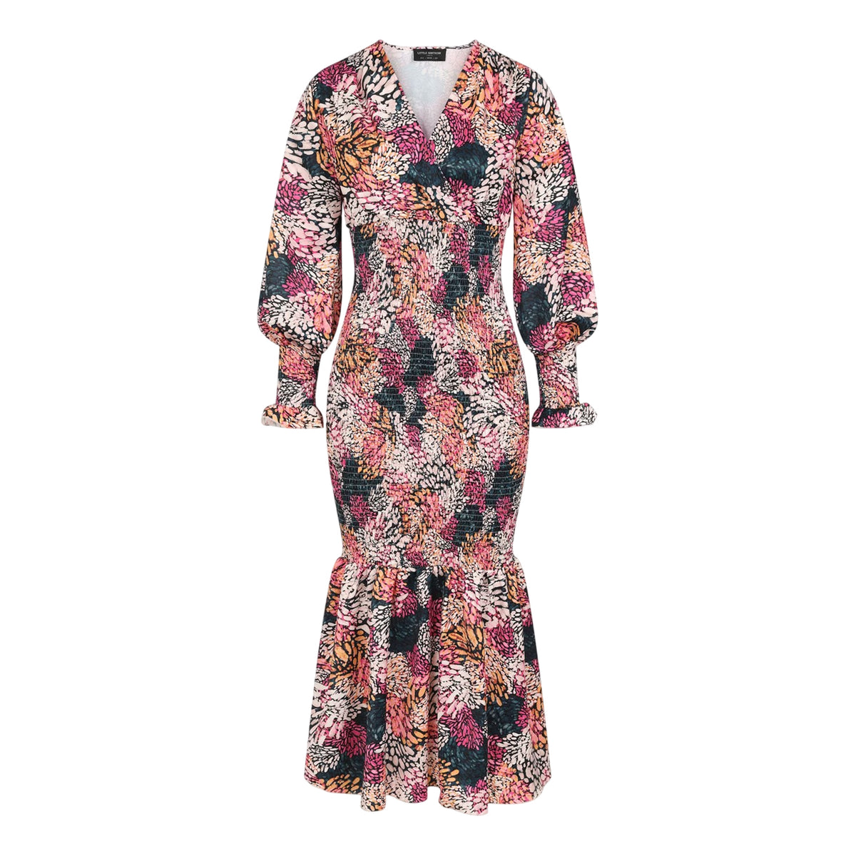 Multicoloured Print - Front - Little Mistress Womens-Ladies Floral V Neck Maxi Dress