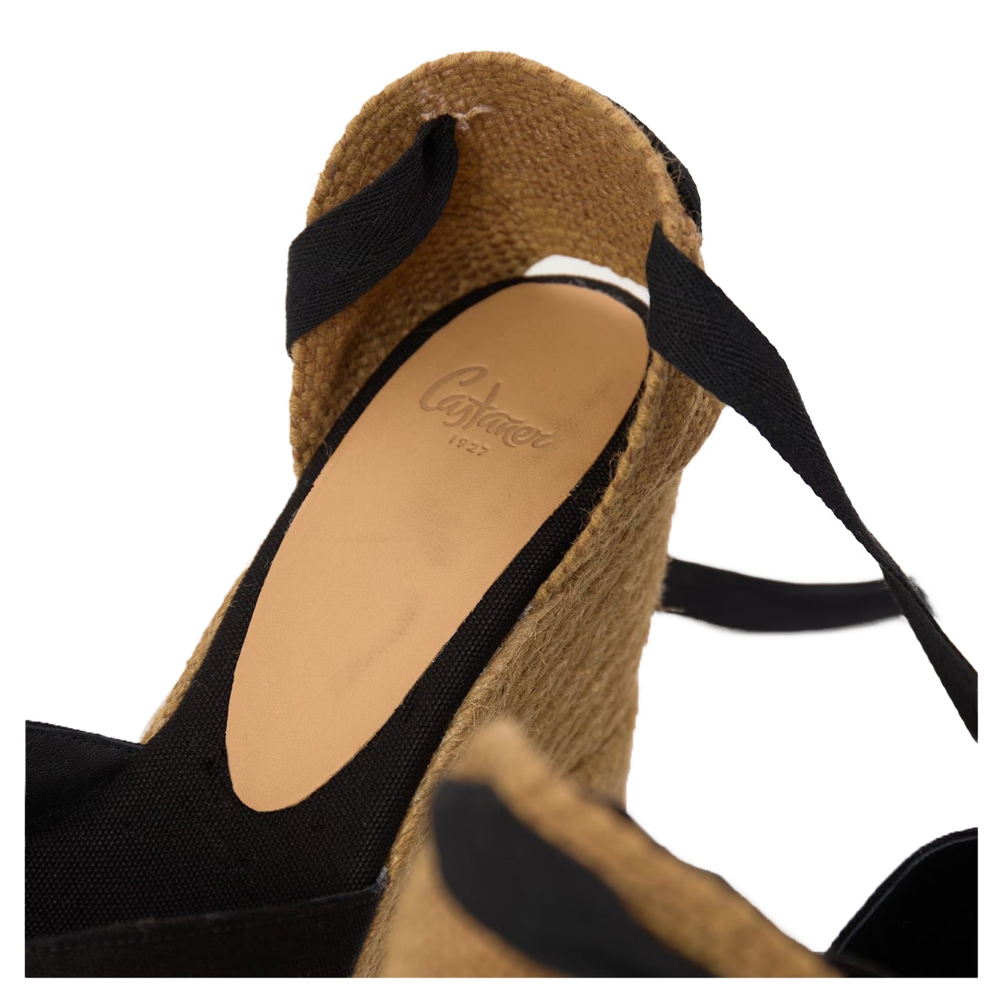 Black - Side - Castaner Womens-Ladies Chiara Canvas Wedge Sandals