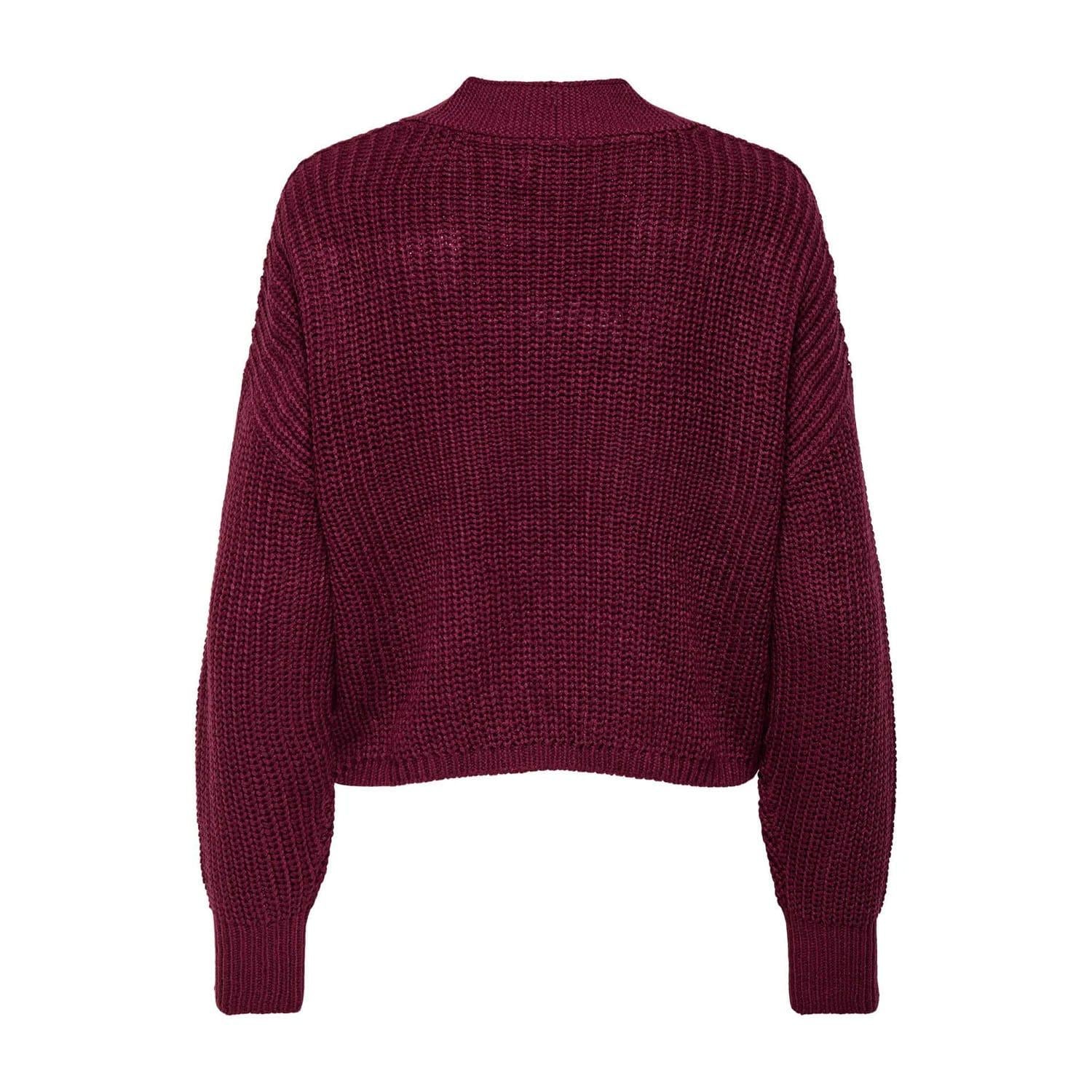 Wine - Back - Only Womens-Ladies Carol Nice Knitted Cardigan