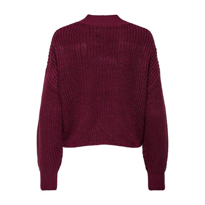 Wine - Back - Only Womens-Ladies Carol Nice Knitted Cardigan