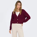 Wine - Side - Only Womens-Ladies Carol Nice Knitted Cardigan