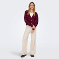 Wine - Pack Shot - Only Womens-Ladies Carol Nice Knitted Cardigan