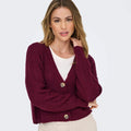 Wine - Close up - Only Womens-Ladies Carol Nice Knitted Cardigan