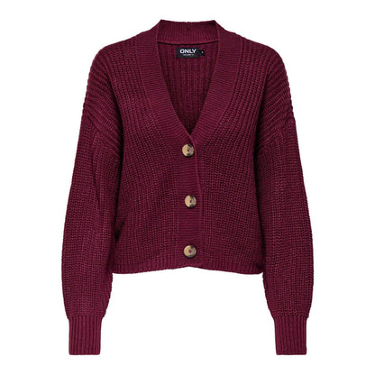 Wine - Front - Only Womens-Ladies Carol Nice Knitted Cardigan