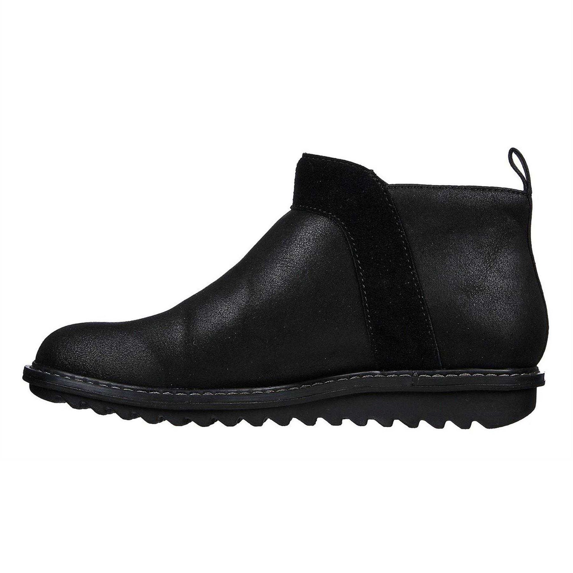 Black - Back - Skechers Womens-Ladies Suede Arch Fit Ankle Boots