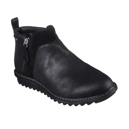 Black - Pack Shot - Skechers Womens-Ladies Suede Arch Fit Ankle Boots
