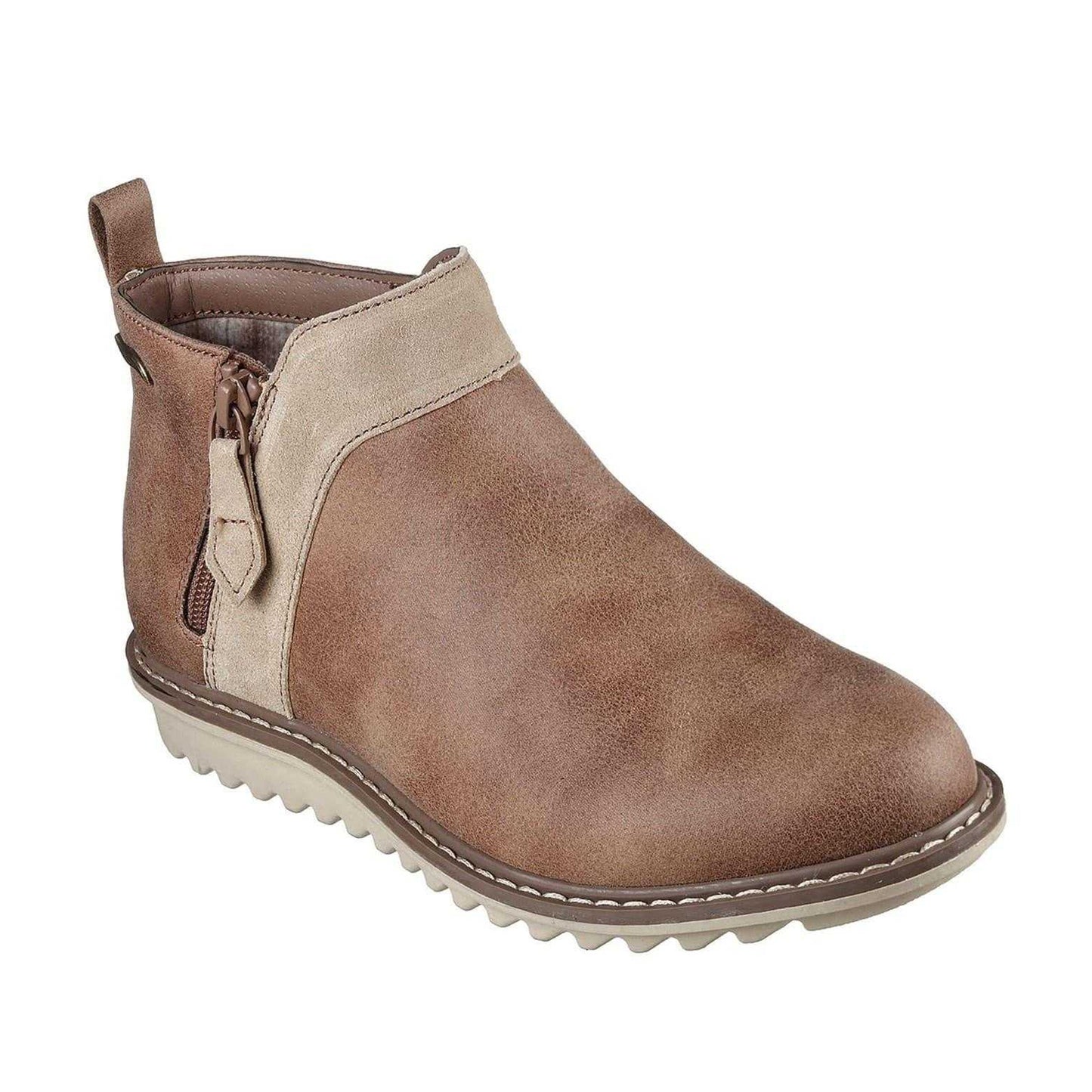 Mushroom - Pack Shot - Skechers Womens-Ladies Suede Arch Fit Ankle Boots