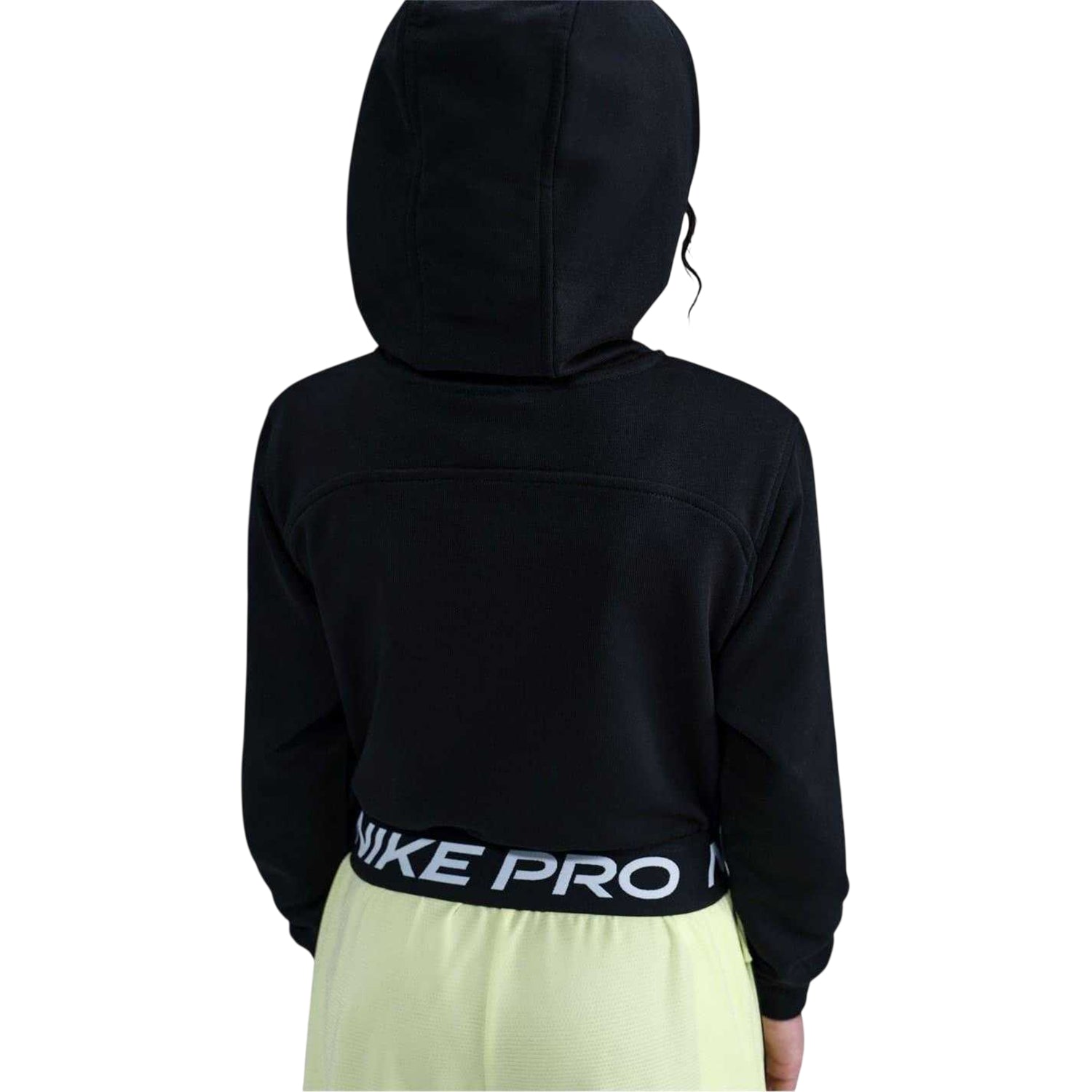 Black - Back - Nike Childrens-Kids Pro Full Zip Hoodie