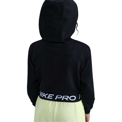 Black - Back - Nike Childrens-Kids Pro Full Zip Hoodie
