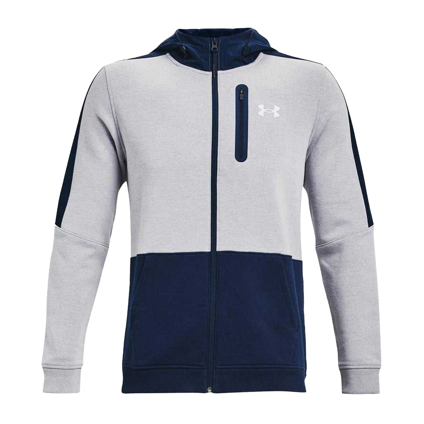 Grey - Front - Under Armour Mens Threadborne Full Zip Hoodie