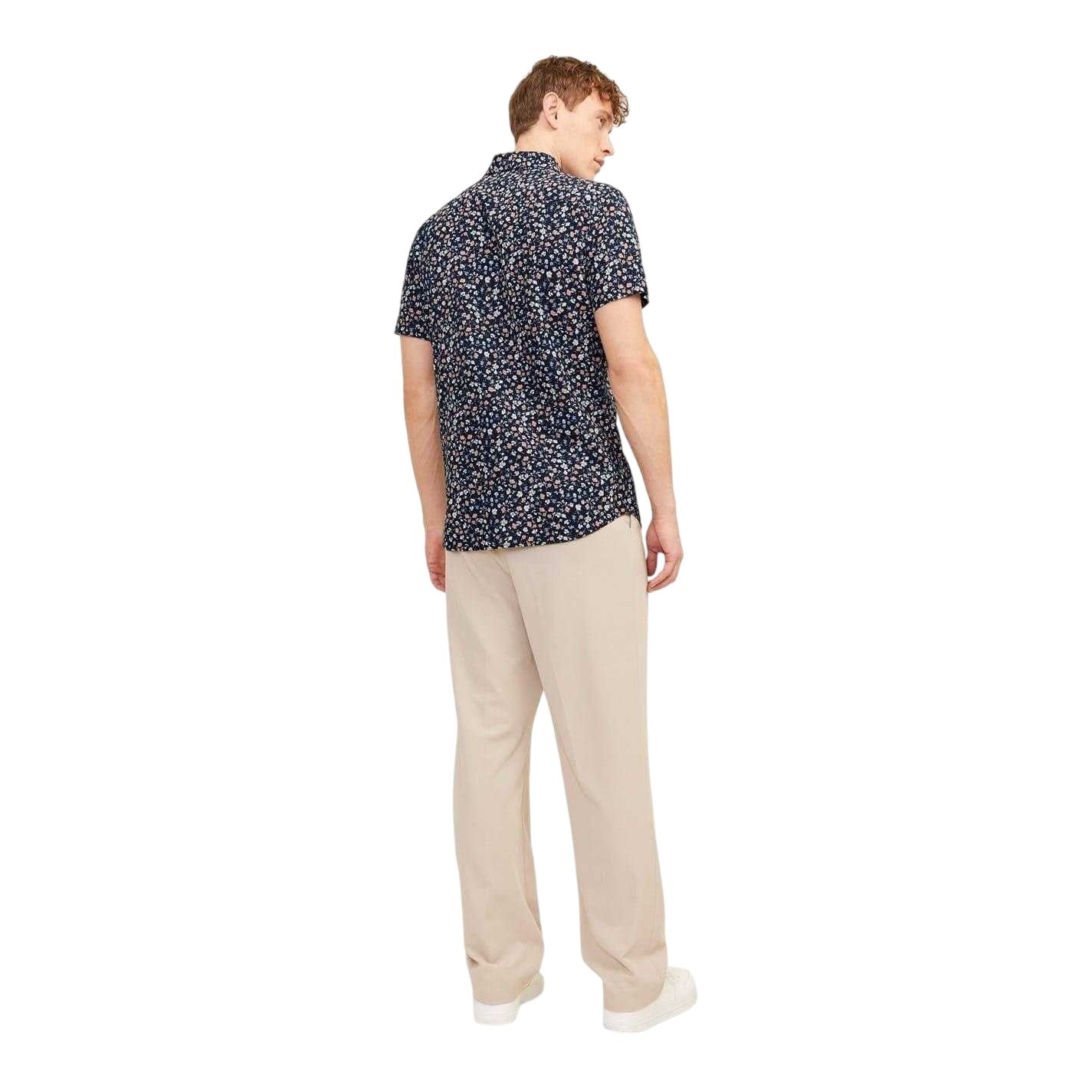 Night Sky - Back - Jack And Jones Mens Ditsy Print Short-Sleeved Shirt