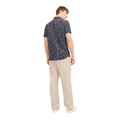Night Sky - Back - Jack And Jones Mens Ditsy Print Short-Sleeved Shirt