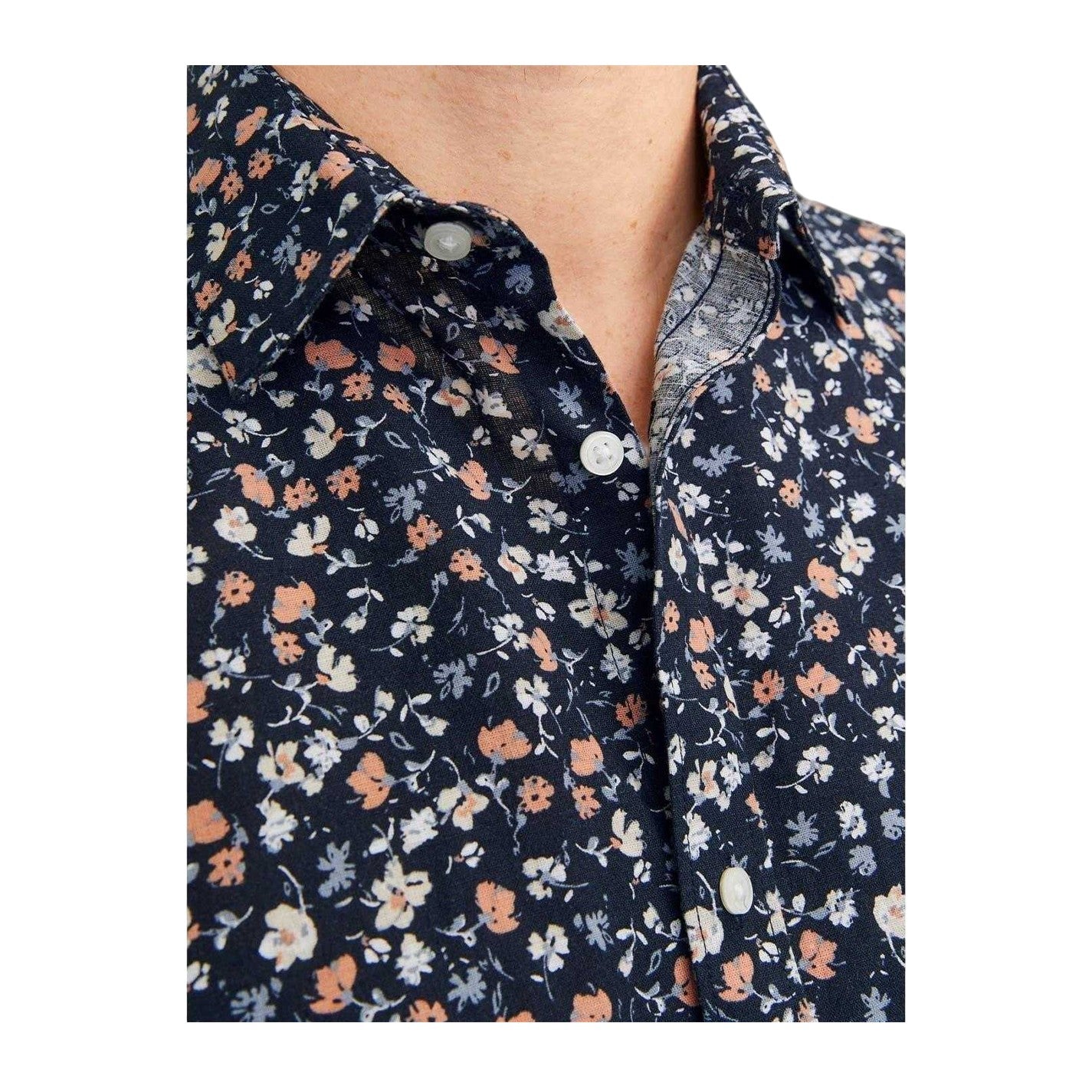 Night Sky - Side - Jack And Jones Mens Ditsy Print Short-Sleeved Shirt