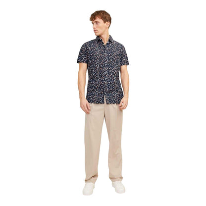 Night Sky - Lifestyle - Jack And Jones Mens Ditsy Print Short-Sleeved Shirt