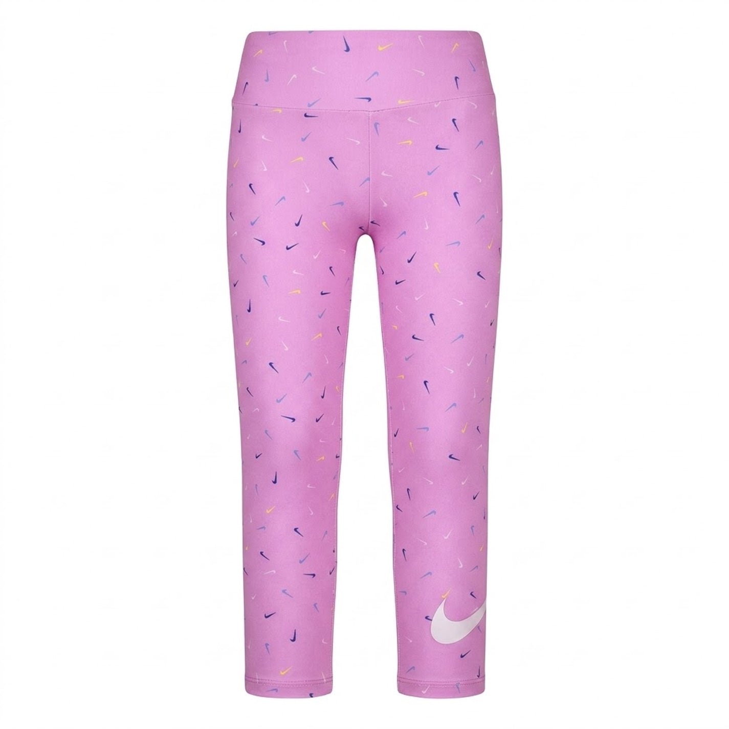 Mineral - Front - Nike Girls Swoosh Slim Leggings
