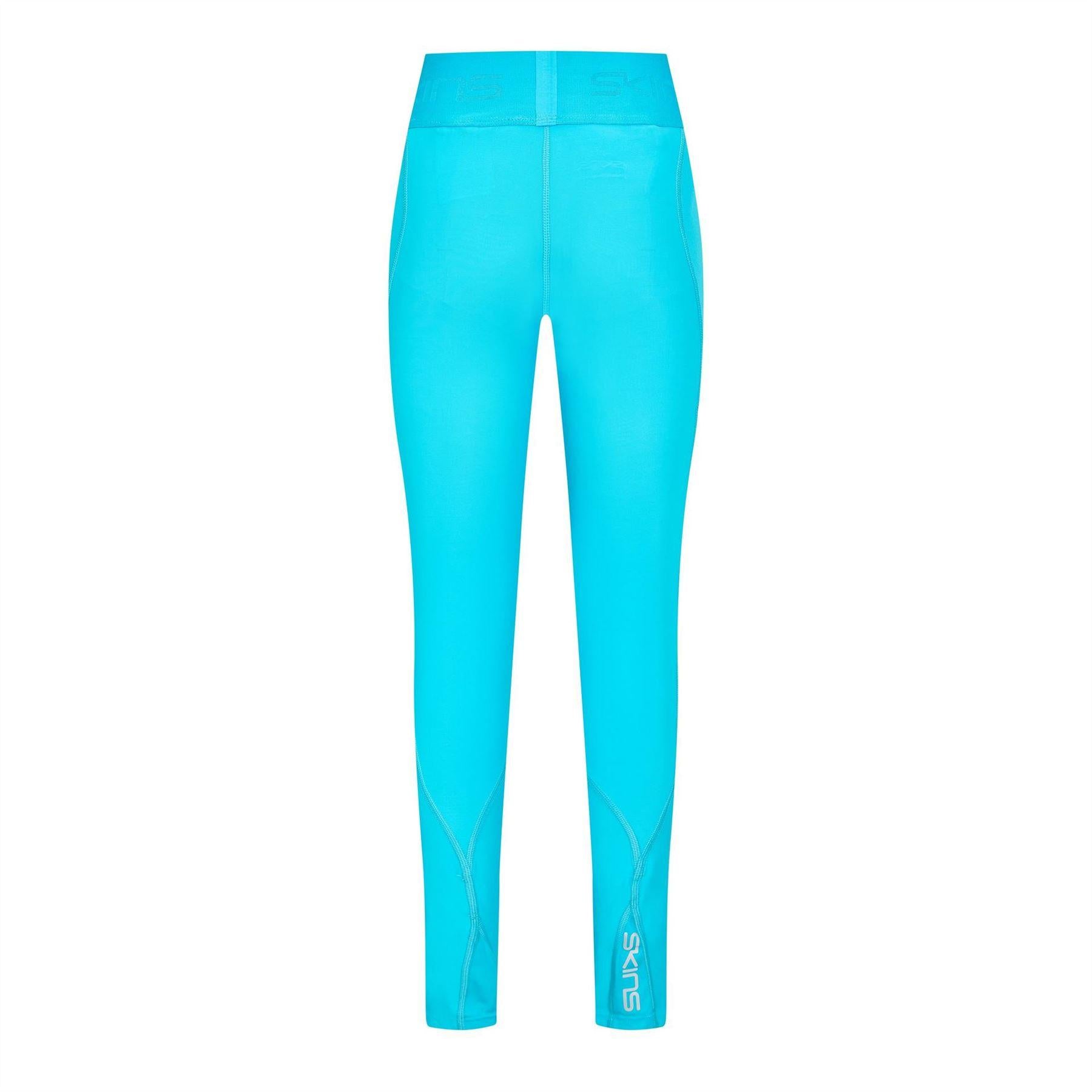 Blue - Back - Skins Womens-Ladies Fitted 7-8 Leggings