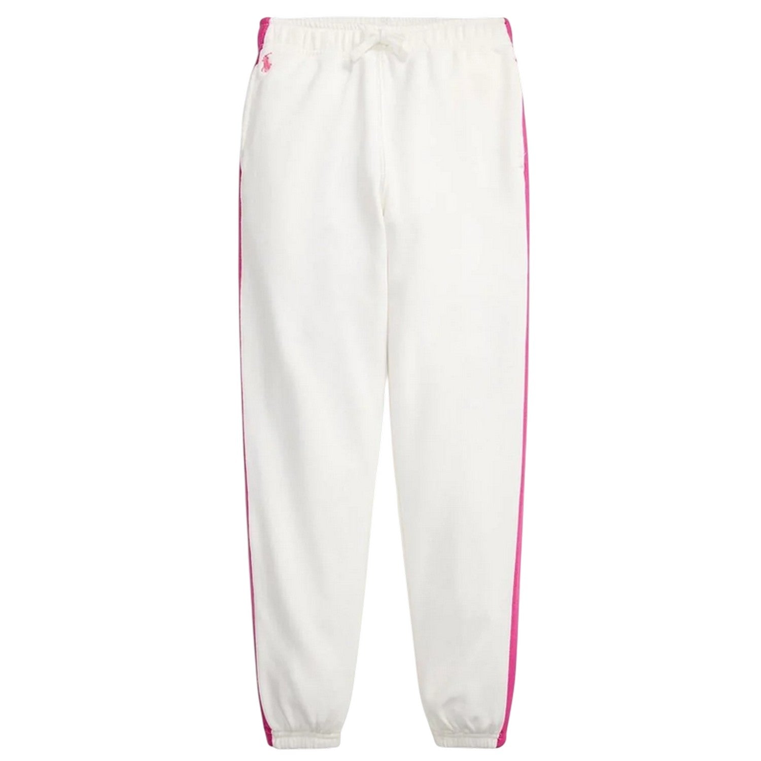 White-Pink - Front - Ralph Lauren Girls Cotton Embroidered Logo Joggers
