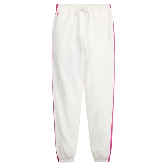 White-Pink - Front - Ralph Lauren Girls Cotton Embroidered Logo Joggers