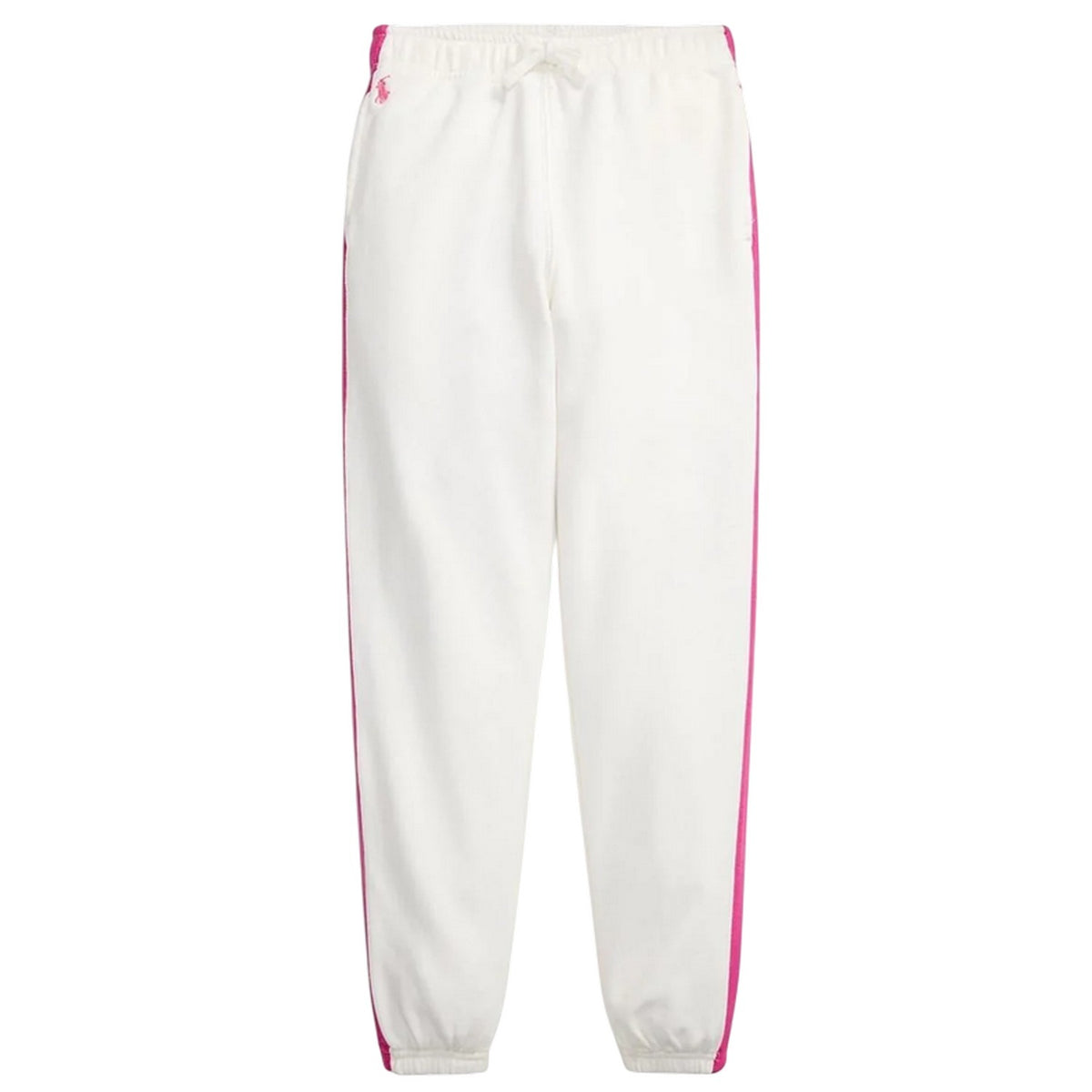 White-Pink - Front - Ralph Lauren Girls Cotton Embroidered Logo Joggers