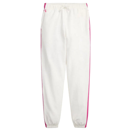 White-Pink - Front - Ralph Lauren Girls Cotton Embroidered Logo Joggers