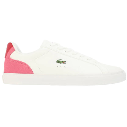 White-Pink - Back - Lacoste Womens-Ladies Lerond Pro Leather Trainers