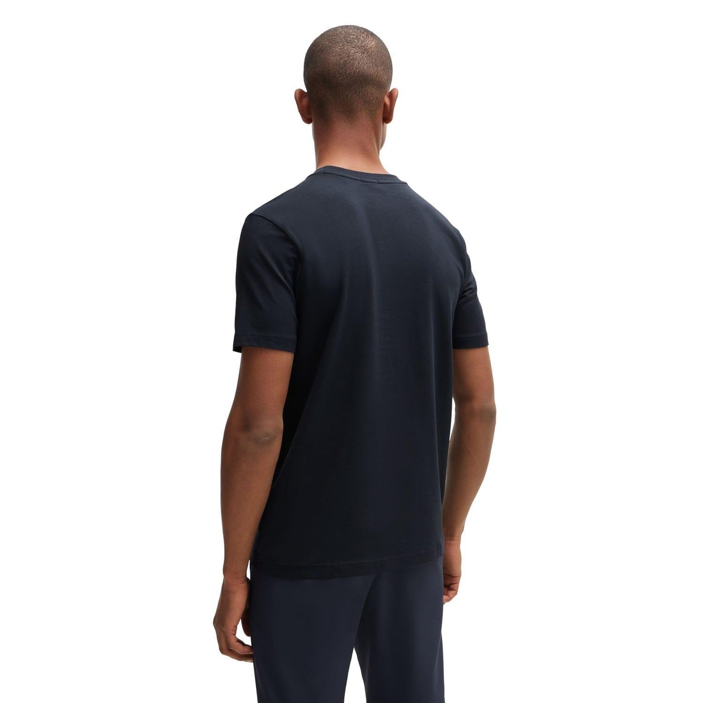 Dark Blue - Back - Boss Mens Contrast Logo Regular T-Shirt
