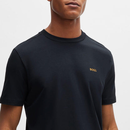 Dark Blue - Side - Boss Mens Contrast Logo Regular T-Shirt