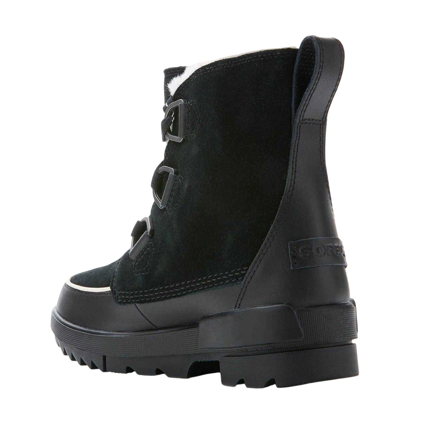 Black - Back - Sorel Womens-Ladies Leather Hiking Winter Boots