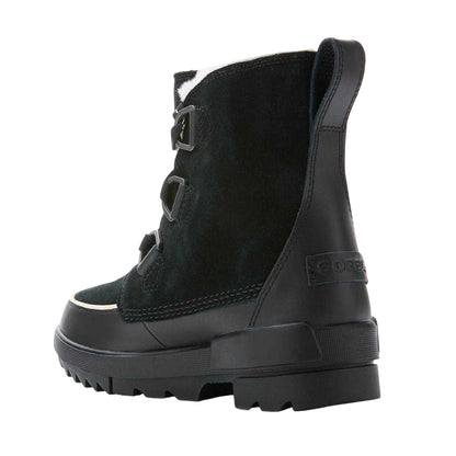 Black - Back - Sorel Womens-Ladies Leather Hiking Winter Boots